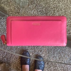 NWOT Pink Coach Wallet with black trim